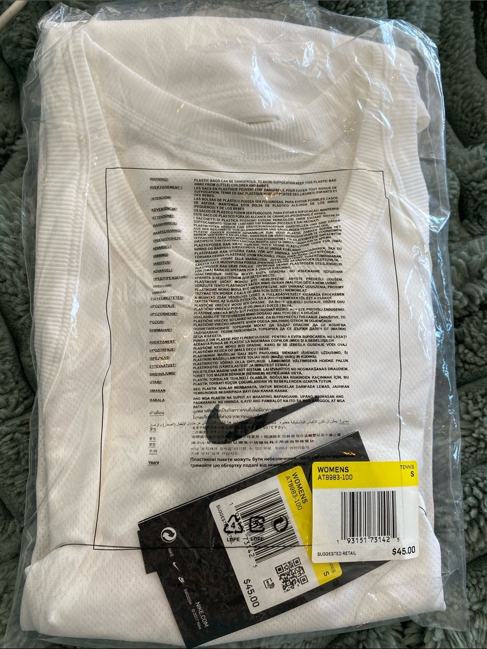 NWT Nike Women's White Short-Sleeve Crew Performance Tee size small